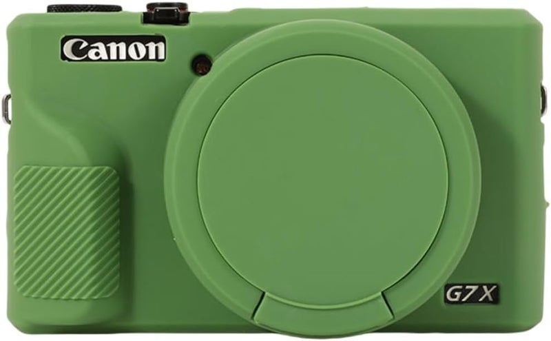 AEXUTDA Case for Canon Powershot G7X Mark III Digital Camera, G7X Mark iii Camera Silicone Case, Anti-Scratch Slim Fit Soft Skin, G7X Mark 3 Accessories with Detachable Lens Cover - Green - Image 1